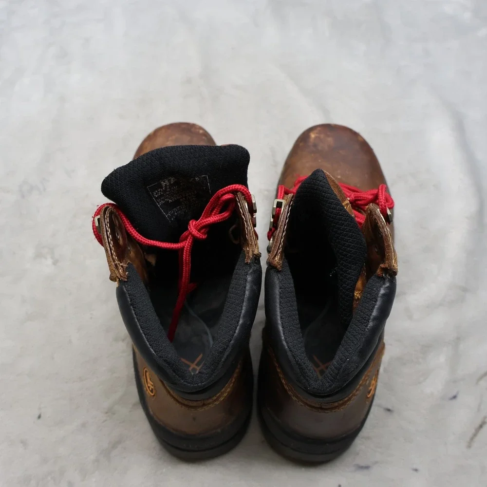 Hawx Men 9.5D Brown Work Boots Leather Composite Toe Rugged Safety Lace Up WTL-2